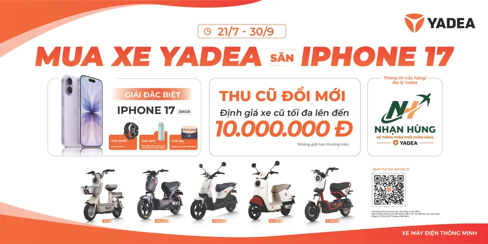 Chương trình khuyến mãi Yadea Nhạn Hùng